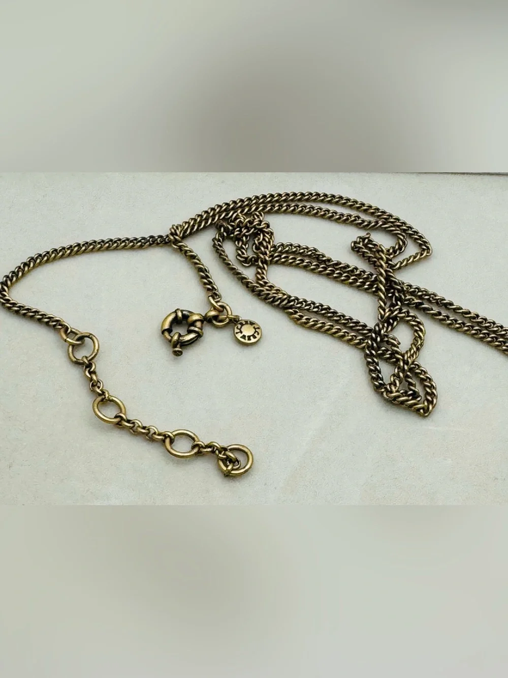 J. Crew Gold Tone Tiered Pendant Necklace With Black and Beige Stones